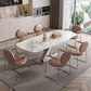 Nordic Glam Style 1/4/5/7 Pieces Dining Sintered Stone Dining Table Set with Metal Legs Clearhalo 'Dining Room Sets' 'Dining Tables & Seating' 'dining_room_set' 'furn' 'furn_dining_room_set' 'Furniture' 'furniture_dining_room_set' 'Kitchen & Dining Furniture' 1200x1200_e3e592bd-b591-4f04-ab06-4b5f267015da