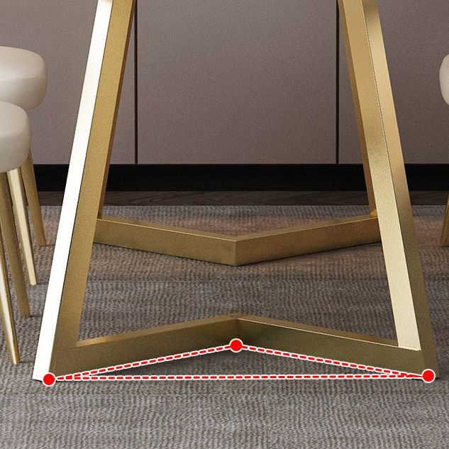 Set da tavolo da pranzo rettangolare glam 1/2/5/7 pezzi Dinette set con top in pietra sinterizzata bianca