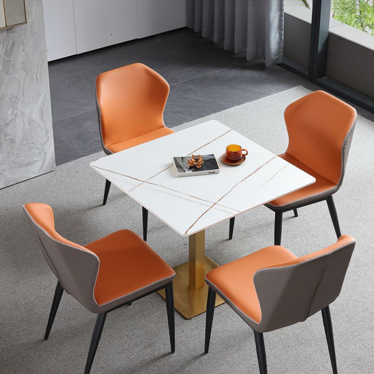 Industrial Square Dinner Table Sintered Stone Table with Metal Base for Home Clearhalo ' dining_table' 'Dining Tables & Seating' 'Dining Tables' 'furn' 'furn_dining_table' 'Furniture' 'furniture_dining_table' 'Kitchen & Dining Furniture' 'kitchen&dining_furn' 'kitchen' 'kitchen_dining_table' 1200x1200_e3e80327-bc84-4248-941a-574ea26ec8e3