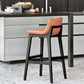 Contemporary Low Back Indoor Armless Bar Stool with Backrest