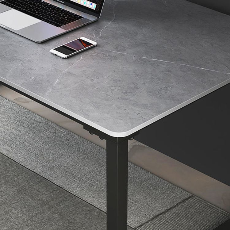 Home Rectangular Computer Desk with H-Shape Metal Legs Office Desk Clearhalo 'furn' 'furn_office_desk' 'Furniture' 'Office Desks' 'Office Furniture' 'office_desk' 1200x1200_e3e8cddc-7dfc-40f4-a9b3-1879c9558779