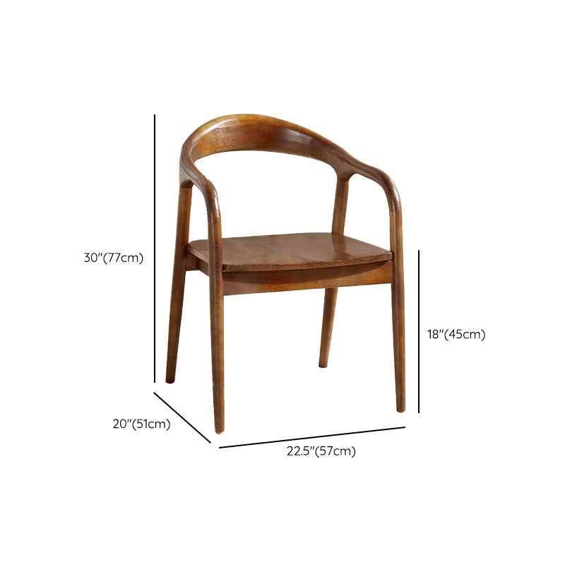 Zeitgenössischer Esszimmer Massives Holz offener Rückseite Esstuhl