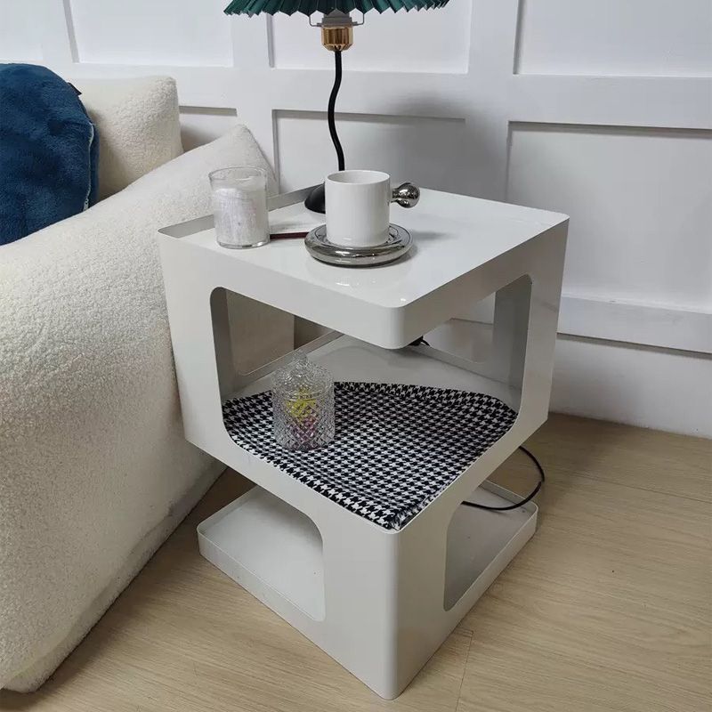 21.7" Tall Block End Table 3-Tier Metal Accent Side Table for Living Room Clearhalo 'Coffee & Accent Tables' 'End & Side Tables' 'end_side_tables' 'furn' 'furn_end_side_tables' 'Furniture' 'Living Room Furniture' 1200x1200_e3eac54a-88ed-4e94-a453-4577736bfed4
