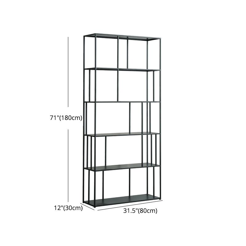 70.87"H Bookcase Black Open Back Modern Style Bookshelf for Home and Office Clearhalo 'Bookcases' 'furn' 'furn_bookcases' 'Furniture' 'furniture_bookcases' 'Office Furniture' 1200x1200_e3eb1d2f-160e-42fd-aed0-bae1169afb9a