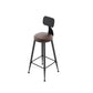 Industrial Leather Bar and Counter Stool Footrest Low Back Counter Stool for Bar