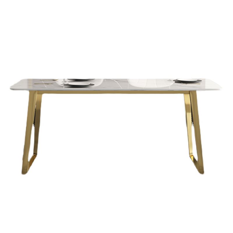 Traditional Luxury Rectangle Dining Table White Sintered Stone Table with Gold Double Pedestal Clearhalo ' dining_table' 'Dining Tables & Seating' 'Dining Tables' 'furn' 'furn_dining_table' 'Furniture' 'furniture_dining_table' 'Kitchen & Dining Furniture' 'kitchen&dining_furn' 'kitchen' 'kitchen_dining_table' 1200x1200_e3ece2b0-785d-4ff8-99df-415a7a81330f