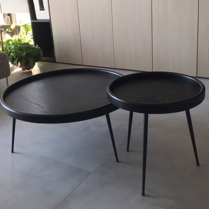 Scandinavian 3 Legs Coffee Cocktail Table Round Wooden Coffee Table for Living Room Clearhalo 'Coffee & Accent Tables' 'Coffee Tables' 'coffee_tables' 'furn' 'furn_coffee_tables' 'Furniture' 'Living Room Furniture' 1200x1200_e3ed1947-e702-4902-9664-352a3424cc73