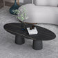 Glam 15.7"Tall Iron 2 Legs Oval Slate Table Top Coffee Table Clearhalo 'Coffee & Accent Tables' 'Coffee Tables' 'coffee_tables' 'furn' 'furn_coffee_tables' 'Furniture' 'Living Room Furniture' 1200x1200_e3ed68c3-a489-418d-9f0f-3e5c8352cc85