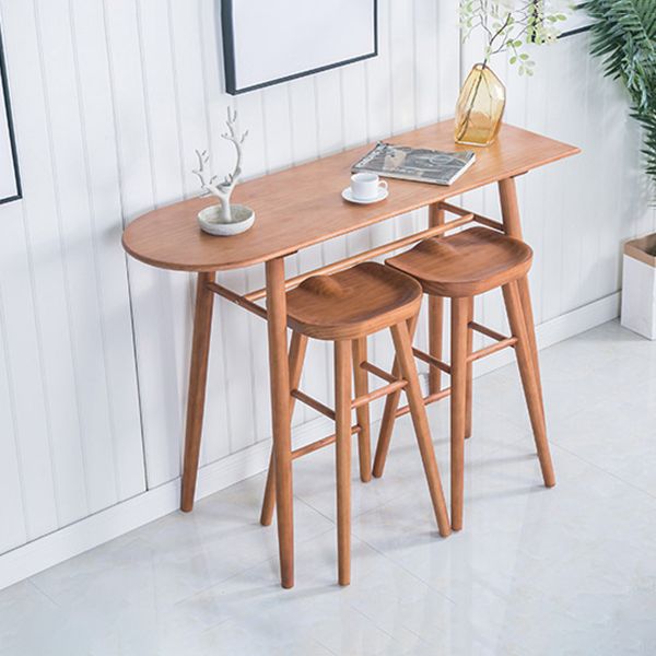 Contemporary Brown Wood Bar Table Free Form Counter Height Table with 4 Legs Clearhalo 'Bar Furniture' 'Bar Tables' 'bar_tables' 'furn' 'furn_bar_tables' 'Furniture' 'Kitchen & Dining Furniture' 1200x1200_e3ee2734-e90c-4880-b7aa-54264de27927