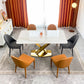 Contemporary Dining Set Metal Frame Rectangle White Slate Dining Table Set for Home Clearhalo 'Dining Room Sets' 'Dining Tables & Seating' 'dining_room_set' 'furn' 'furn_dining_room_set' 'Furniture' 'furniture_dining_room_set' 'Kitchen & Dining Furniture' 'kitchen&dining_furn' 'kitchen' 1200x1200_e3ee9e96-8370-4b00-b0b5-bac20b9d6c20