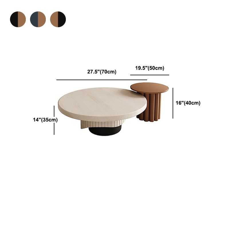 Contemporary Cocktail Table Pedestal Solid Wood Round Coffee Table Clearhalo 'Coffee & Accent Tables' 'Coffee Tables' 'coffee_tables' 'furn' 'furn_coffee_tables' 'Furniture' 'Living Room Furniture' 1200x1200_e3f00cbc-5ecd-4ea4-b998-9f8f2353a191