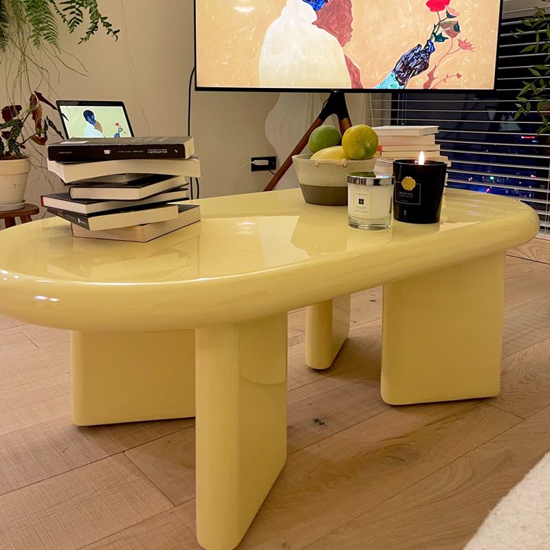 4 Legs Coffee Cocktail Table Wooden Oval Coffee or End Table Clearhalo 'Coffee & Accent Tables' 'Coffee Tables' 'coffee_tables' 'furn' 'furn_coffee_tables' 'Furniture' 'Living Room Furniture' 1200x1200_e3f03070-62c9-4b0c-839f-896bc9f04024