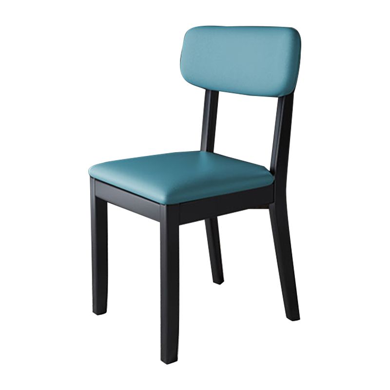 Modern Dining Side Chair Matte Finish Solid Wood and Leather Curved Open Back Chair Clearhalo ' kitchen&dining_furn' 'Dining Chairs' 'Dining Tables & Seating' 'dining_chair' 'furn' 'furn_dining_chair' 'Furniture' 'furniture_dining_chair' 'Kitchen & Dining Furniture' 'kitchen' 1200x1200_e3f055d7-9a51-4a7f-9482-2a00620d5a6e