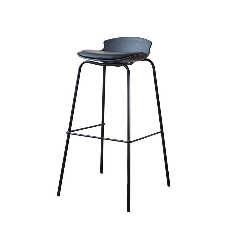 Contemporary Dining Stools Armless Metal Bar Stools with Footrest