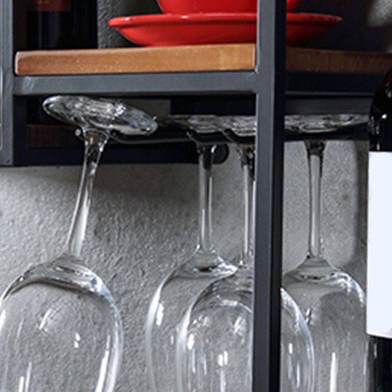 Industrial Metal Wine Holder Rack Wall Mounted Wine Jail with Shelf