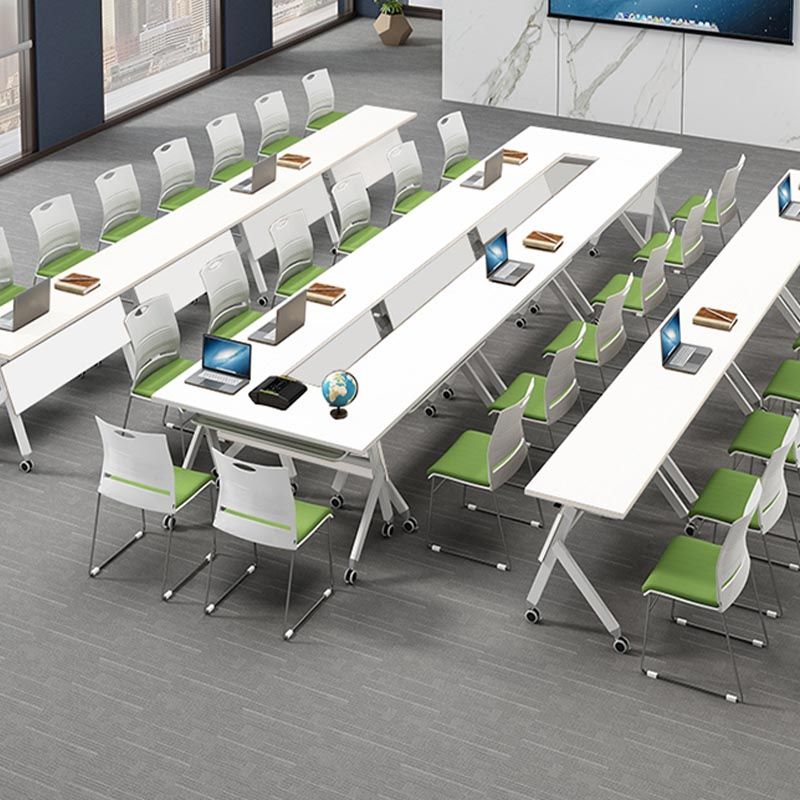 Escritorio de madera de estilo moderno escritorio rectangular de oficina con ruedas