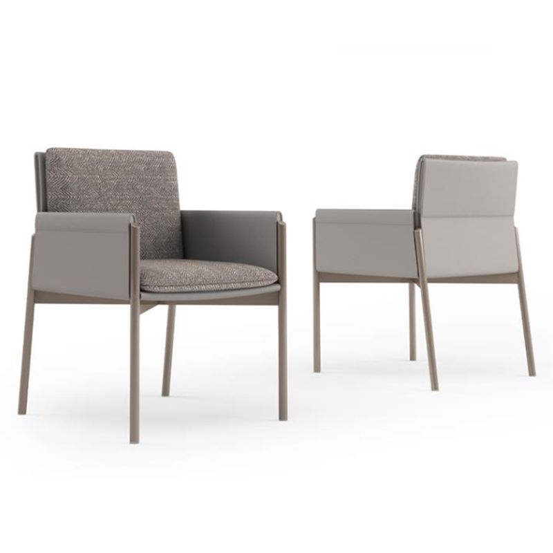 Sedia per sala da pranzo in lino in stile moderno sedia in metallo per uso domestico per uso domestico