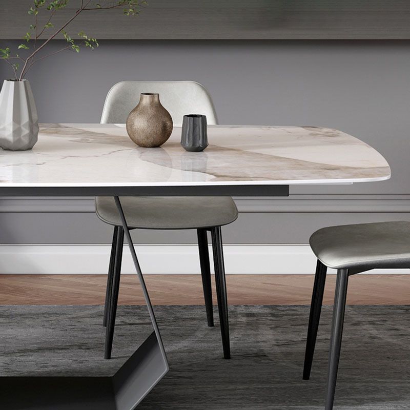 Minimalist 1/4/5/7 Pieces Rectangular Dining Table Set Sintered Stone Furniture for Home Clearhalo 'Dining Room Sets' 'Dining Tables & Seating' 'dining_room_set' 'furn' 'furn_dining_room_set' 'Furniture' 'furniture_dining_room_set' 'Kitchen & Dining Furniture' 'kitchen&dining_furn' 'kitchen' 1200x1200_e3f92409-3458-41bd-9091-5af2b226fbd2