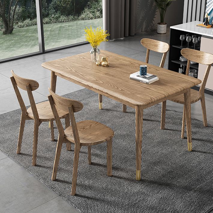 Ash Wood Dining Table Luxury Style 4 Legs Base Solid Wood Table for Dining Room Clearhalo ' dining_table' 'Dining Tables & Seating' 'Dining Tables' 'Furniture' 'furniture_dining_table' 'Kitchen & Dining Furniture' 'kitchen&dining_furn' 'kitchen' 'kitchen_dining_table' 1200x1200_e3f94769-f86d-4c33-b863-2ffc137da34d