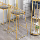Glam Marble Table with Oval Table Top Gold Double Pedestal Table with 42-inch Height Clearhalo 'Bar Furniture' 'Bar Tables' 'bar_tables' 'furn' 'furn_bar_tables' 'Furniture' 'furniture_bar_tables' 'Kitchen & Dining Furniture' 1200x1200_e3fa0667-fb4c-453b-8373-442dc8eb6cf6