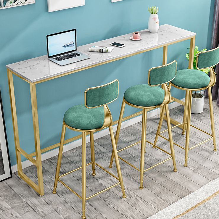 Living Room Bar Dining Table Gold Footrest Trestle Pub Height Dining Table, Only Table Clearhalo 'Bar Furniture' 'Bar Tables' 'bar_tables' 'furn' 'furn_bar_tables' 'Furniture' 'furniture_bar_tables' 'Kitchen & Dining Furniture' 'kitchen&dining_furn' 'kitchen' 1200x1200_e3fa21f2-4ced-463c-93c3-0a2c0461b9f2