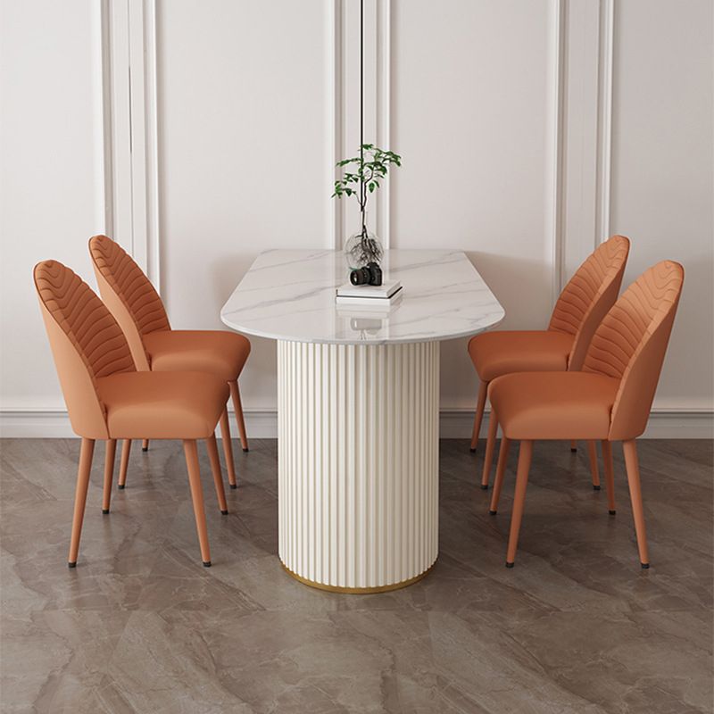 Stone Top Dining Table Traditional Luxury Table with Sled Base in White Clearhalo ' dining_table' 'Dining Tables & Seating' 'Dining Tables' 'furn' 'furn_dining_table' 'Furniture' 'furniture_dining_table' 'Kitchen & Dining Furniture' 'kitchen&dining_furn' 'kitchen' 'kitchen_dining_table' 1200x1200_e3fc7a96-382d-47c2-9e79-6b26833a3f7b
