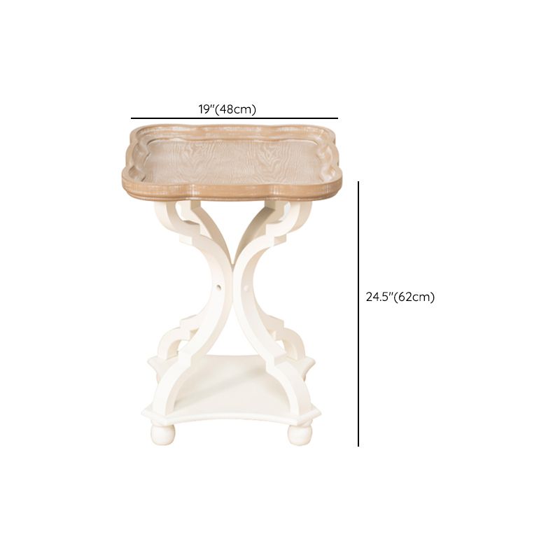 Table de bout rustique salon métal 4 jambes table d'appoint en bois massif