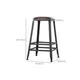 Industrial Black Counter Stool with Square Seat Metal Barstool for Bar
