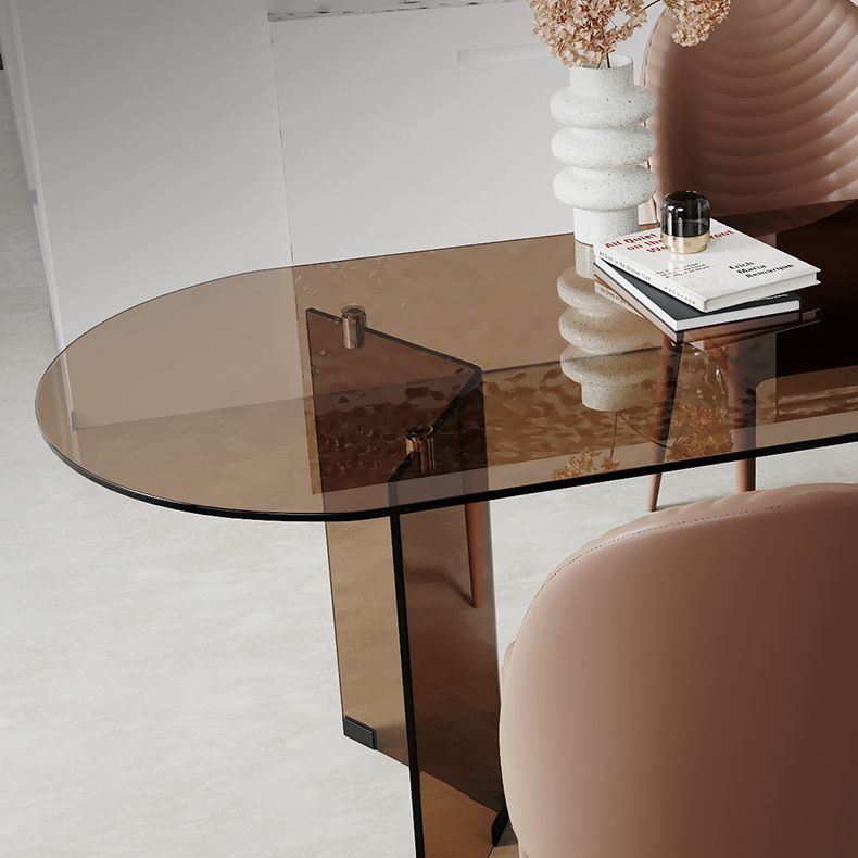 Glass Contemporary Free Form Dining Table Clear Glass Table for Dining Room and Kitchen Clearhalo ' dining_table' 'Dining Tables & Seating' 'Dining Tables' 'furn' 'furn_dining_table' 'Furniture' 'furniture_dining_table' 'Kitchen & Dining Furniture' 'kitchen&dining_furn' 'kitchen' 'kitchen_dining_table' 1200x1200_e3fde110-bc8f-47ef-b90b-5795b68b6809