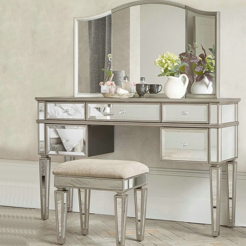 Massivholz Waschtisch Spedition zeitgenössische Make -up -Theke mit Schubladen