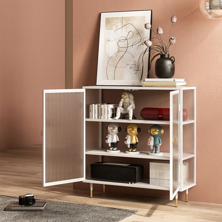 Moderno soggiorno tavolo tavolo in metallo porte in vetro cassetta