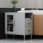 Cabinet d'accent moderne avec des jambes droites et 2 tiroirs et 1/2 portes