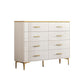 Glam Stone Coffre de rangement pour chambre à coucher, 30 cm de large, blanc avec tiroirs