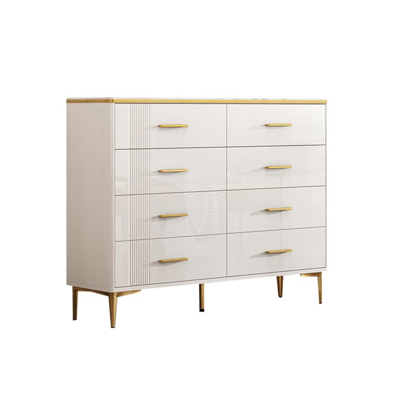 Glam Stone Coffre de rangement pour chambre à coucher, 30 cm de large, blanc avec tiroirs