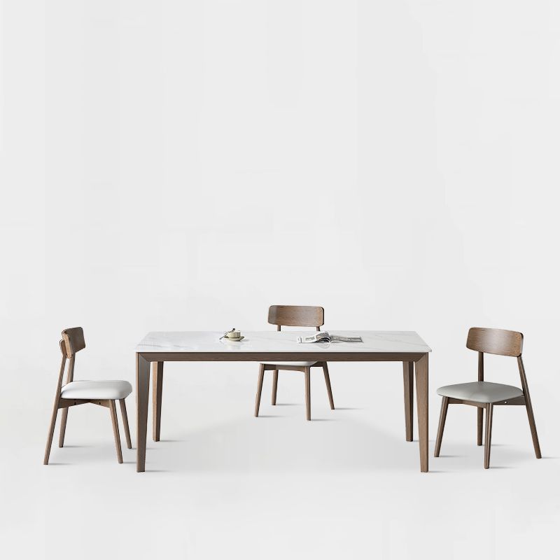 1/3/4/5 Pieces Ash Wood Dining Table Set with White Sintered Stone Top Modern Dinette Set Clearhalo 'Dining Room Sets' 'Dining Tables & Seating' 'dining_room_set' 'furn' 'furn_dining_room_set' 'Furniture' 'furniture_dining_room_set' 'Kitchen & Dining Furniture' 'kitchen&dining_furn' 'kitchen' 1200x1200_e4040948-26c0-4bc2-aba1-53412306a1cb