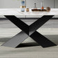 Modern White Dining Table Rectangle Sintered Stone Dining Table with Black Frame Clearhalo ' dining_table' 'Dining Tables & Seating' 'Dining Tables' 'furn' 'furn_dining_table' 'Furniture' 'furniture_dining_table' 'Kitchen & Dining Furniture' 'kitchen&dining_furn' 'kitchen' 'kitchen_dining_table' 1200x1200_e406d63c-4a1c-4e41-99fb-8a7875b4d118