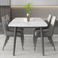 Contemporary White Rectangular Stone Dining Table with 4 Steel Foot Clearhalo 'Dining Tables & Seating' 'Dining Tables' 'dining_table' 'furn' 'furn_dining_table' 'Furniture' 'Kitchen & Dining Furniture' 1200x1200_e409531a-558c-4fab-9b5d-f0b070bd1372