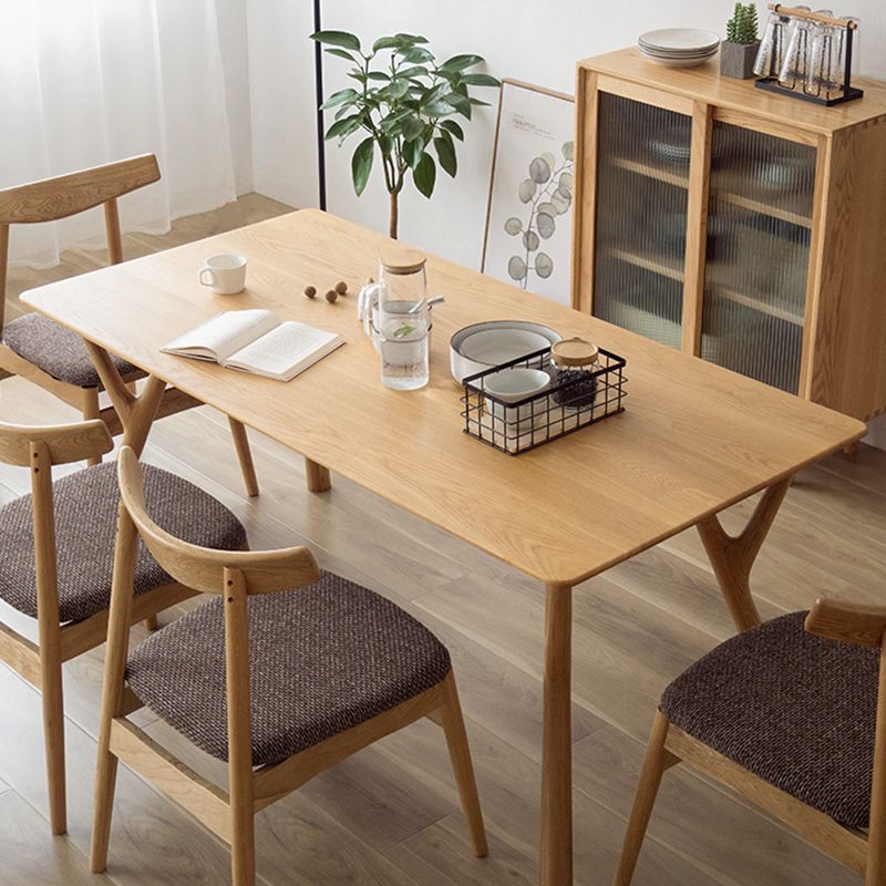 Contemporary Rectangle Dining Table Solid Wood Table with 4 Legs for Home Kitchen Dinner Clearhalo ' dining_table' 'Dining Tables & Seating' 'Dining Tables' 'furn' 'furn_dining_table' 'Furniture' 'furniture_dining_table' 'Kitchen & Dining Furniture' 'kitchen&dining_furn' 'kitchen' 'kitchen_dining_table' 1200x1200_e409dcb2-f54b-471b-b8d1-c3bc91708a50