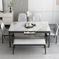 Rectangle Three-Color Dining Table Sintered Stone Table Vintage with Drawer Clearhalo ' dining_table' 'Dining Tables & Seating' 'Dining Tables' 'furn' 'furn_dining_table' 'Furniture' 'furniture_dining_table' 'Kitchen & Dining Furniture' 'kitchen&dining_furn' 'kitchen' 'kitchen_dining_table' 1200x1200_e409e97f-0a80-4706-b9f8-e0586e8981a3
