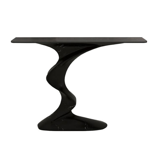 Modern Console Table Rectangle Stone Accent Table , 25.5 inch Wide
