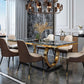 Metal Traditional Luxury Rectangle Indoor Table Sintered Stone Table with Metal Trestle Clearhalo ' dining_table' 'Dining Tables & Seating' 'Dining Tables' 'furn' 'furn_dining_table' 'Furniture' 'furniture_dining_table' 'Kitchen & Dining Furniture' 'kitchen&dining_furn' 'kitchen' 'kitchen_dining_table' 1200x1200_e40b0eab-27a5-4646-ad4d-7dd32f0add4e