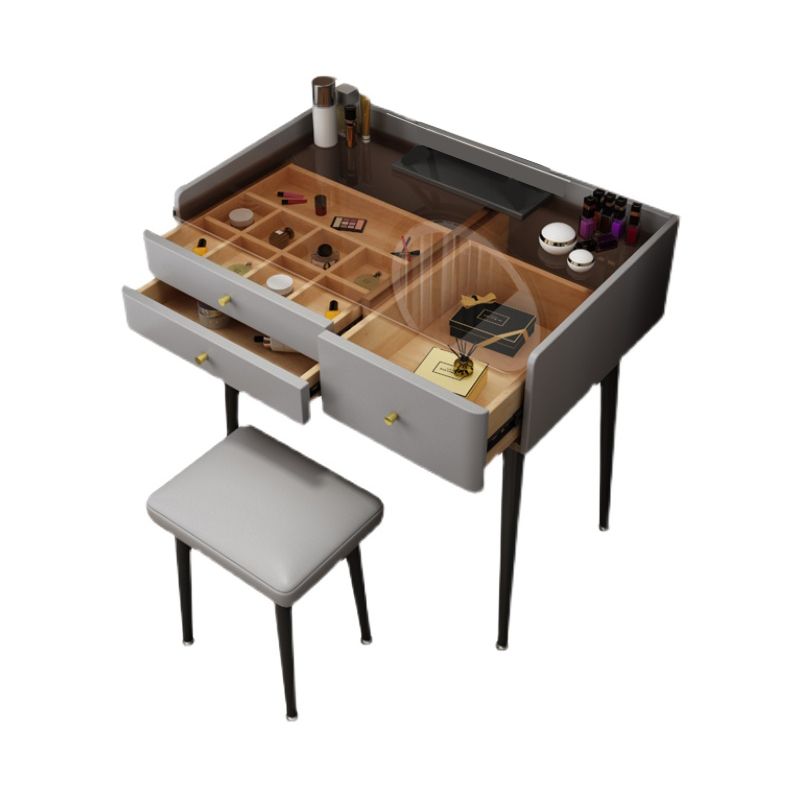 Moderne Massivholz -Waschtisch 3 Schubladen Make -up Waschtisch Set