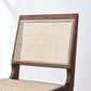 Contemporary Dining Side Chair Solid Wood and Rattan Open Back Armless Chair