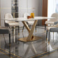 Sintered Stone Top Rectangle Table for Restaurant Luxury Dining Table with Gold Pedestal Clearhalo ' dining_table' 'Dining Tables & Seating' 'Dining Tables' 'furn' 'furn_dining_table' 'Furniture' 'furniture_dining_table' 'Kitchen & Dining Furniture' 'kitchen&dining_furn' 'kitchen' 'kitchen_dining_table' 1200x1200_e40cbf8d-f4e7-444e-a76b-dbb1b010323c