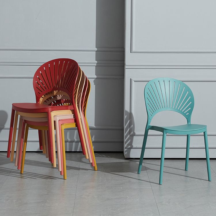 Scandinavian Plastic Armless Dining Chairs Indoor Stackable Side Chairs Clearhalo ' kitchen&dining_furn' 'Dining Chairs' 'Dining Tables & Seating' 'dining_chair' 'furn' 'furn_dining_chair' 'Furniture' 'furniture_dining_chair' 'Kitchen & Dining Furniture' 'kitchen' 1200x1200_e40dca15-a96e-4e6d-9457-7e88faa8b817