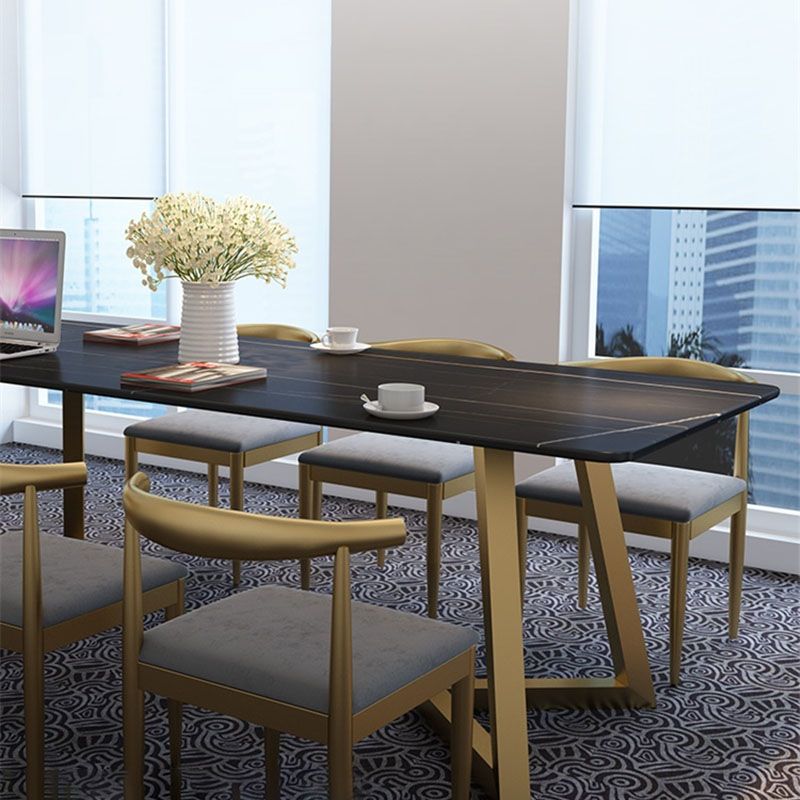 Modern Style Writing Desk Sintered Stone Rectangular Office Desk