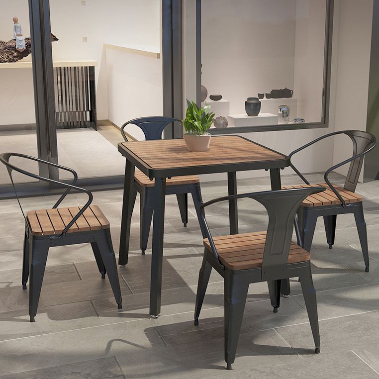 Industrial Solid Wood Dining Table Kitchen Table in Nature with Metal 4 Legs Clearhalo ' dining_table' 'Dining Tables & Seating' 'Dining Tables' 'furn' 'furn_dining_table' 'Furniture' 'furniture_dining_table' 'Kitchen & Dining Furniture' 'kitchen&dining_furn' 'kitchen' 'kitchen_dining_table' 1200x1200_e40e219a-0c46-4802-8d19-37b5d437855e