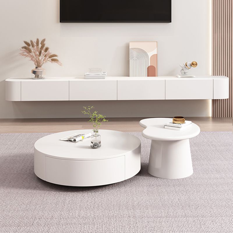 Solid Wood TV Stand Console White Media Console with Drawers Clearhalo 'furn' 'furn_tv_stands_entertainment_centers' 'Furniture' 'Living Room Furniture' 'TV Stands & Entertainment Centers' 'TV Stands & Media Storage Furniture' 'tv_stands_entertainment_centers' 1200x1200_e40ffc5a-5b11-4a38-92c8-0a2eccdc4071