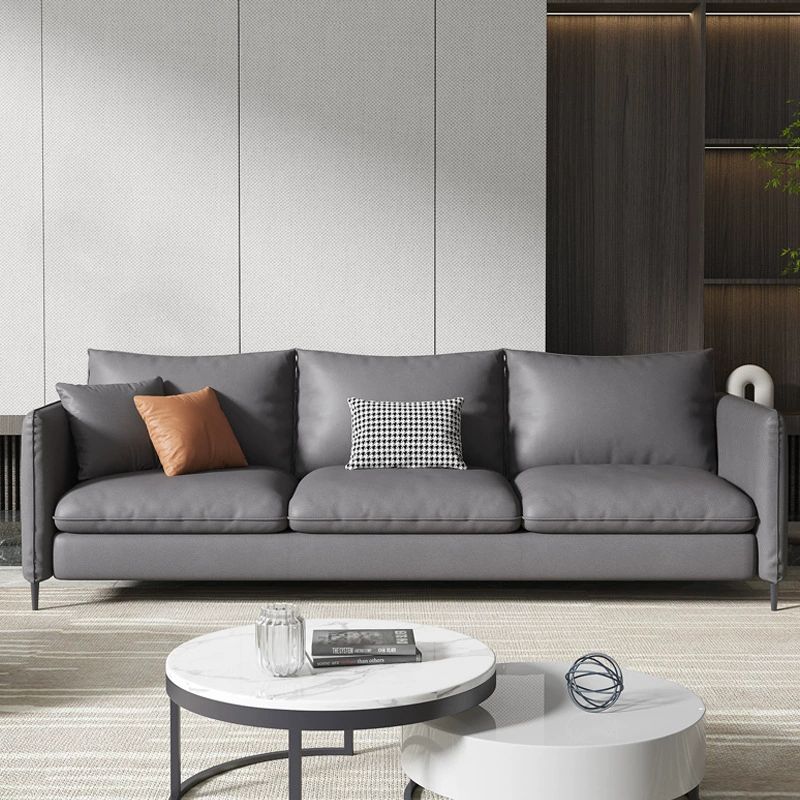 Courette de bras carré standard tissu dos en vrac et sage de sage en cuir faux en gris