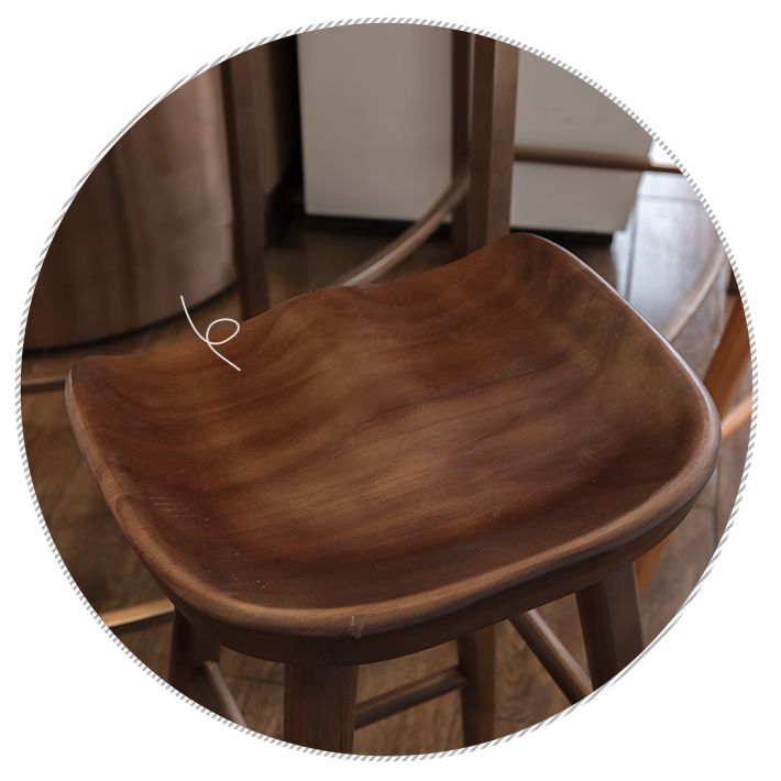 Modern Footrest Counter Chair Saddle Seat Solid Wood Bar Stool in Coffee Shop Clearhalo 'Bar Furniture' 'Bar Stools' 'bar_stools' 'furn' 'furn_bar_stools' 'Furniture' 'Kitchen & Dining Furniture' 1200x1200_e4126369-ba19-4007-b82f-247c863cc6a4
